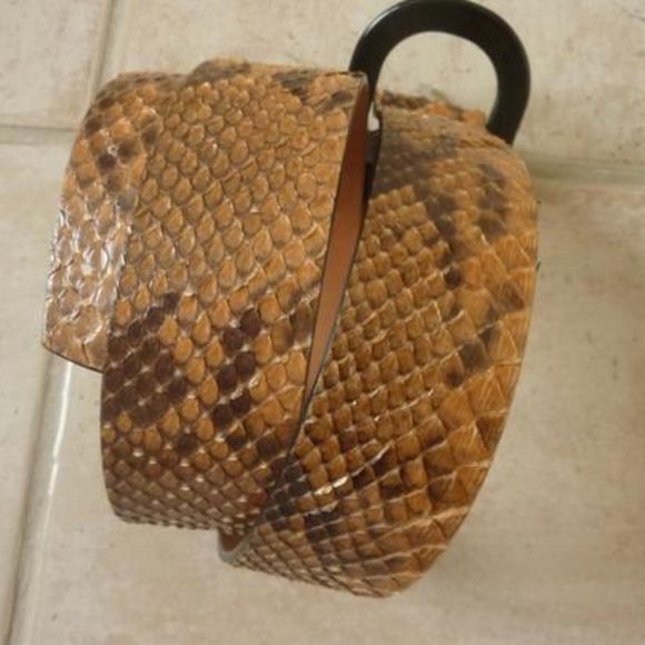 [[[MICHAEL KORS]]] Ladies' Python Belt, Brown (L) - Picture 5 of 8